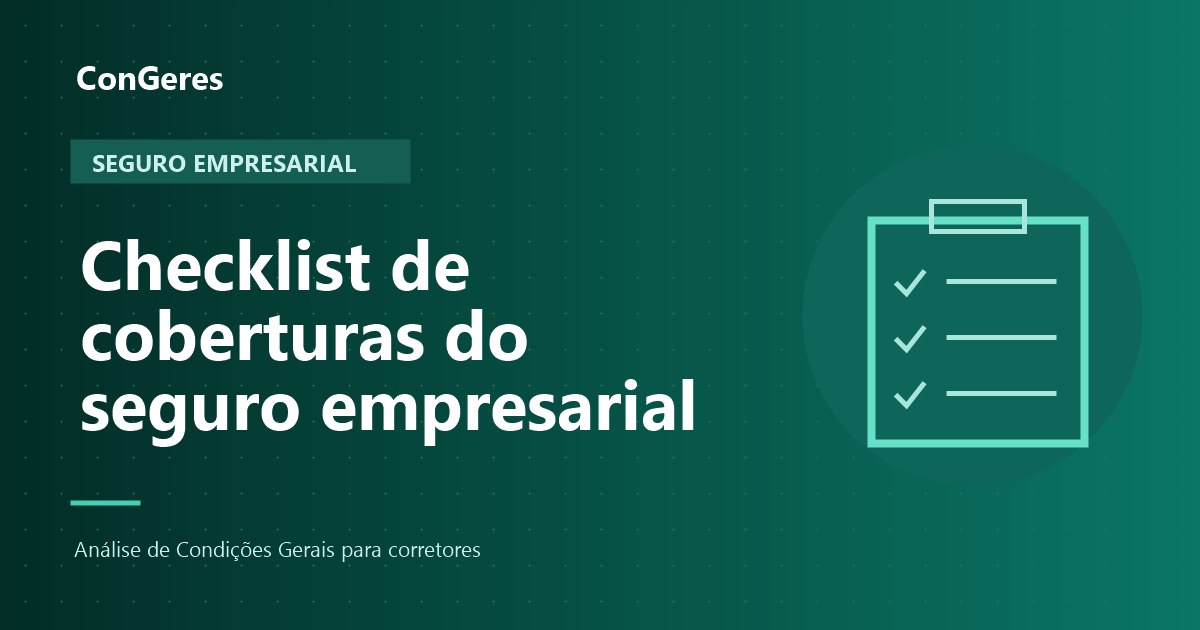 Capa: Checklist de coberturas do seguro empresarial
