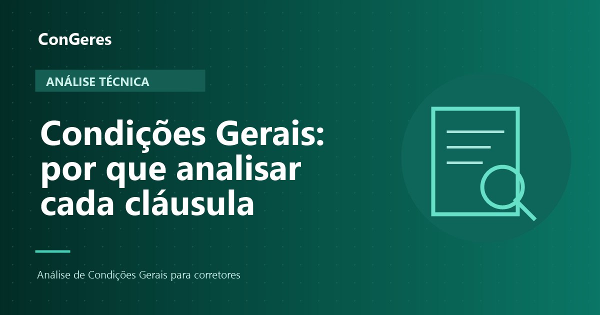 Capa: Análise técnica das Condições Gerais de seguros