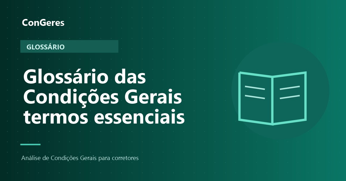 Capa: Glossário de termos das Condições Gerais