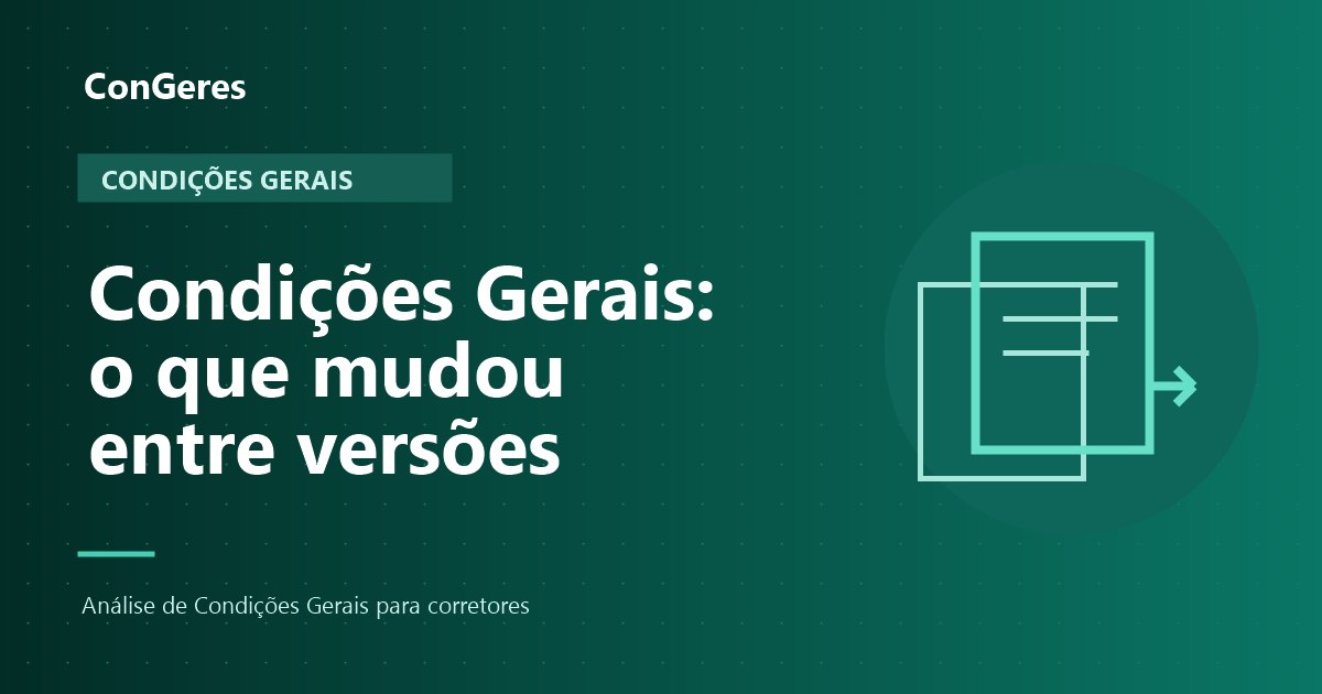Capa: Mudanças entre versões das Condições Gerais